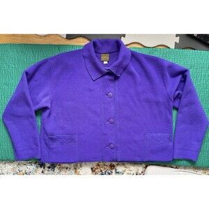 MARALYCE FERREE Vintage Purple Fleece Coat Made Scarborough, Maine Lagenlook XL